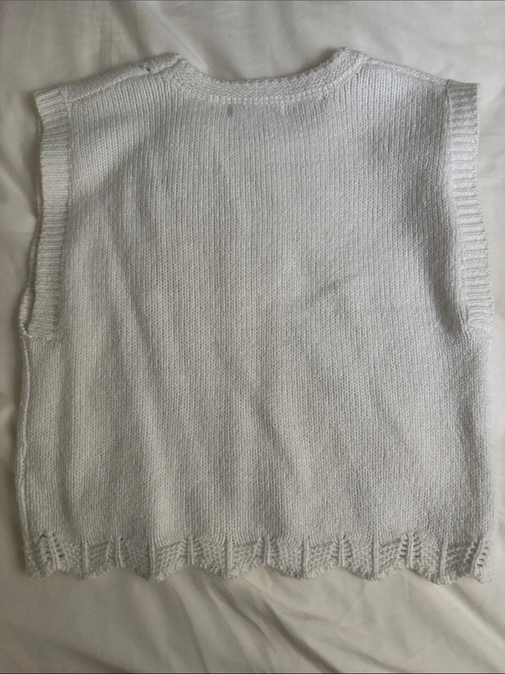 Sincerely Jules Cream Knit Floral Sweater Vest